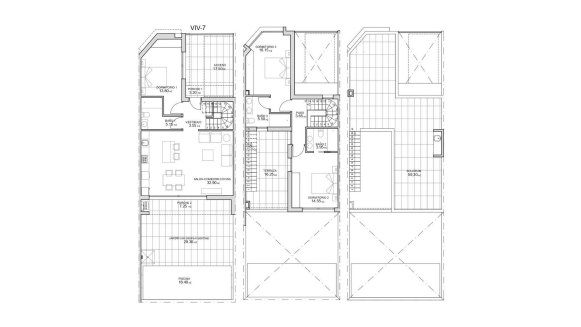 Townhouse floor plan, 3 bedrooms in RESIDENCIAL CARMEN VII No. 3 (2D)